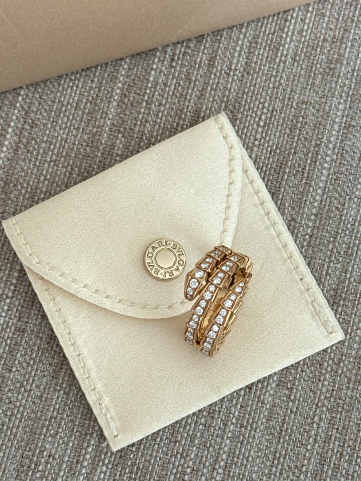 18K ROSE GOLD SERPENTI VIPER DIAMOND BRACELET AND RING SET