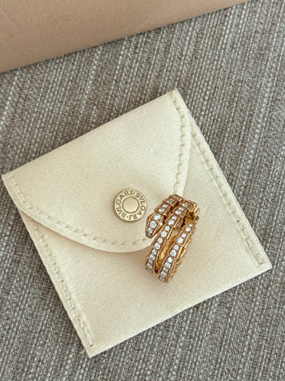 18K ROSE GOLD SERPENTI VIPER DIAMOND BRACELET AND RING SET