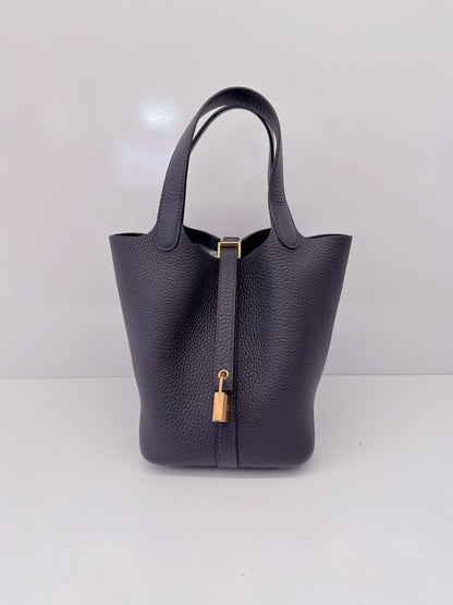 CABAN TAURILLON CLEMENCE LEATHER PICOTIN LOCK 18 BAG GHW