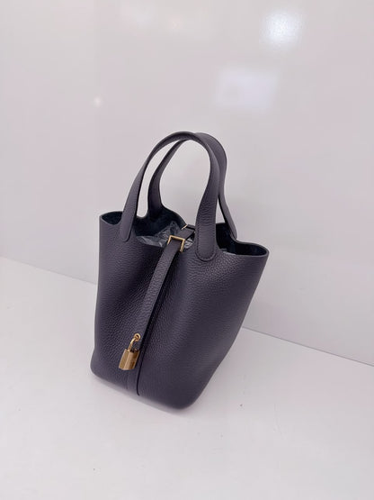CABAN TAURILLON CLEMENCE LEATHER PICOTIN LOCK 18 BAG GHW