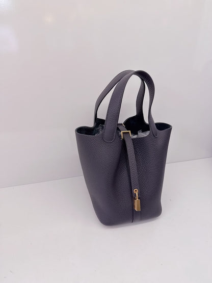 CABAN TAURILLON CLEMENCE LEATHER PICOTIN LOCK 18 BAG GHW