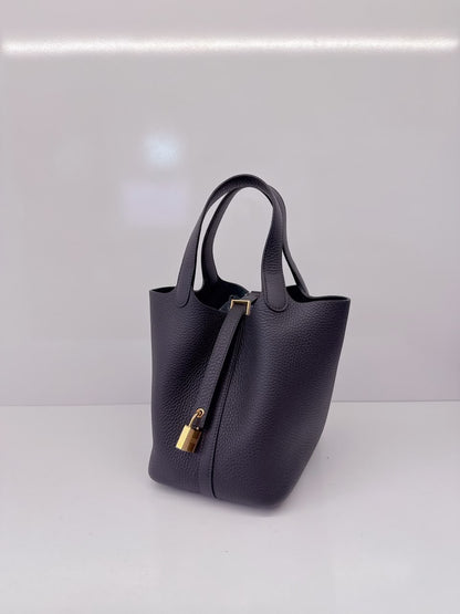 CABAN TAURILLON CLEMENCE LEATHER PICOTIN LOCK 18 BAG GHW