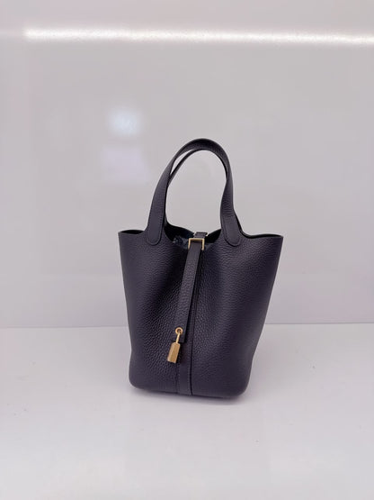 CABAN TAURILLON CLEMENCE LEATHER PICOTIN LOCK 18 BAG GHW