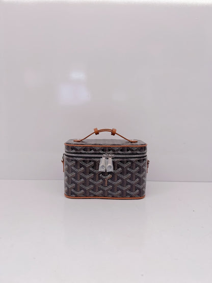 NATUREL BLACK GOYARDINE MUSE MINI VANITY CASE