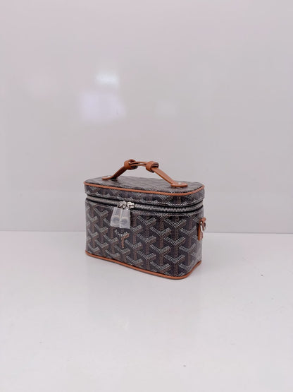 NATUREL BLACK GOYARDINE MUSE MINI VANITY CASE
