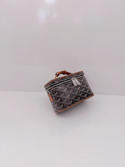 NATUREL BLACK GOYARDINE MUSE MINI VANITY CASE