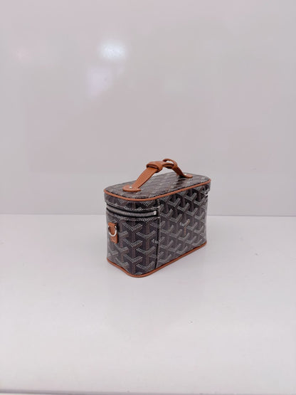 NATUREL BLACK GOYARDINE MUSE MINI VANITY CASE