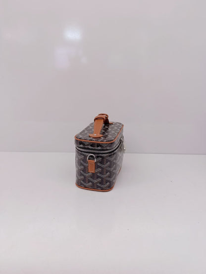 NATUREL BLACK GOYARDINE MUSE MINI VANITY CASE