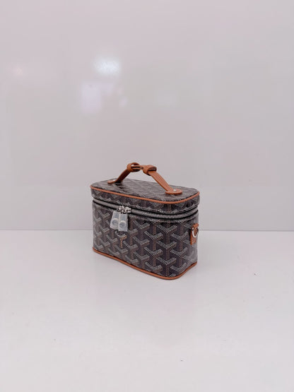 NATUREL BLACK GOYARDINE MUSE MINI VANITY CASE