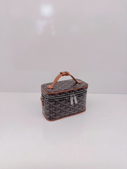 NATUREL BLACK GOYARDINE MUSE MINI VANITY CASE