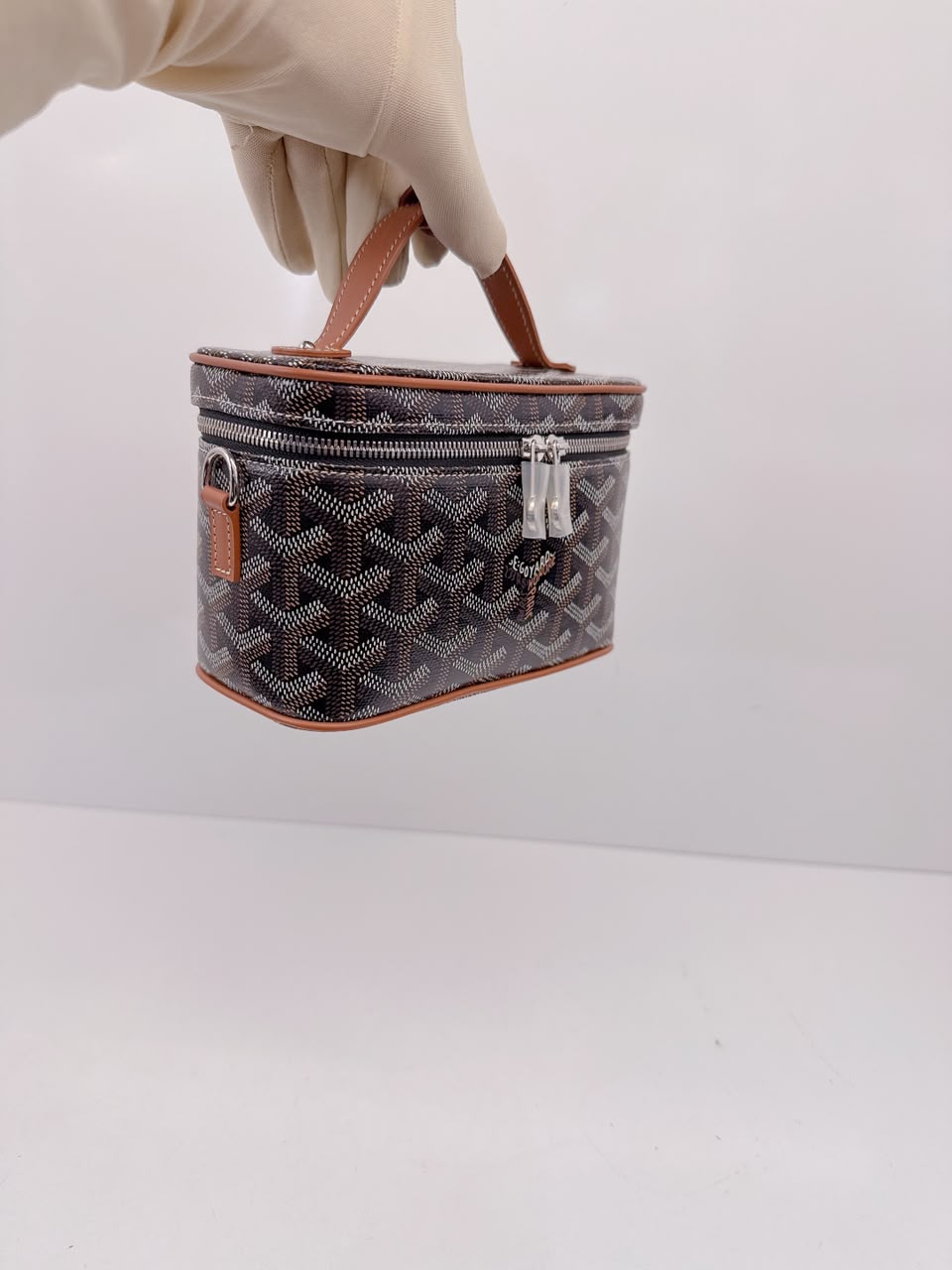 NATUREL BLACK GOYARDINE MUSE MINI VANITY CASE