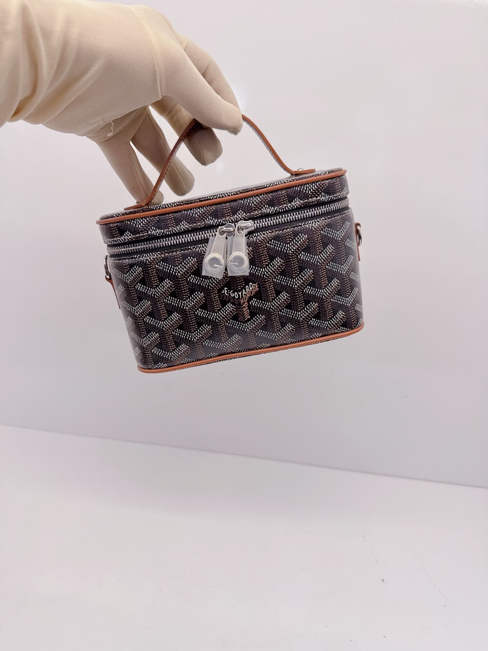 NATUREL BLACK GOYARDINE MUSE MINI VANITY CASE
