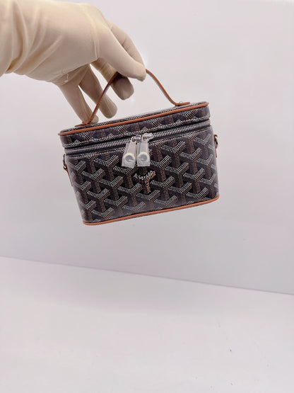 NATUREL BLACK GOYARDINE MUSE MINI VANITY CASE