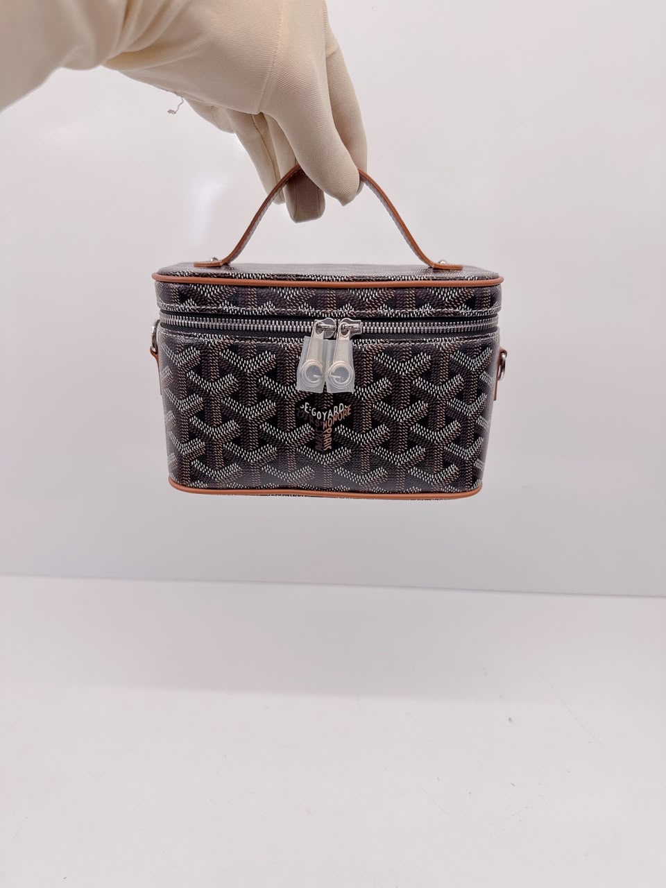 NATUREL BLACK GOYARDINE MUSE MINI VANITY CASE
