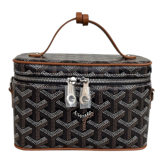 NATUREL BLACK GOYARDINE MUSE MINI VANITY CASE