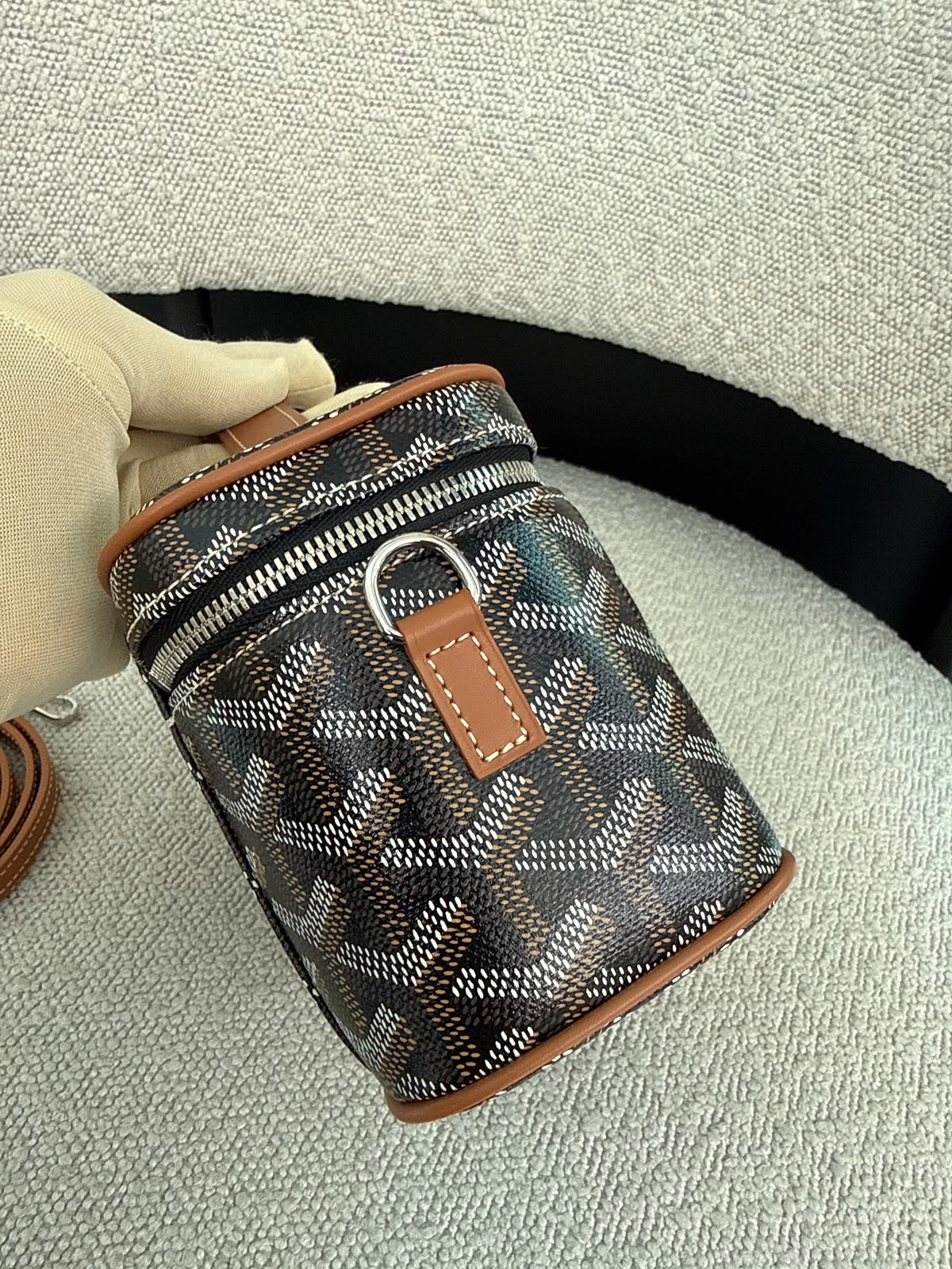 NATUREL BLACK GOYARDINE MUSE MINI VANITY CASE