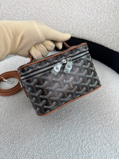 NATUREL BLACK GOYARDINE MUSE MINI VANITY CASE