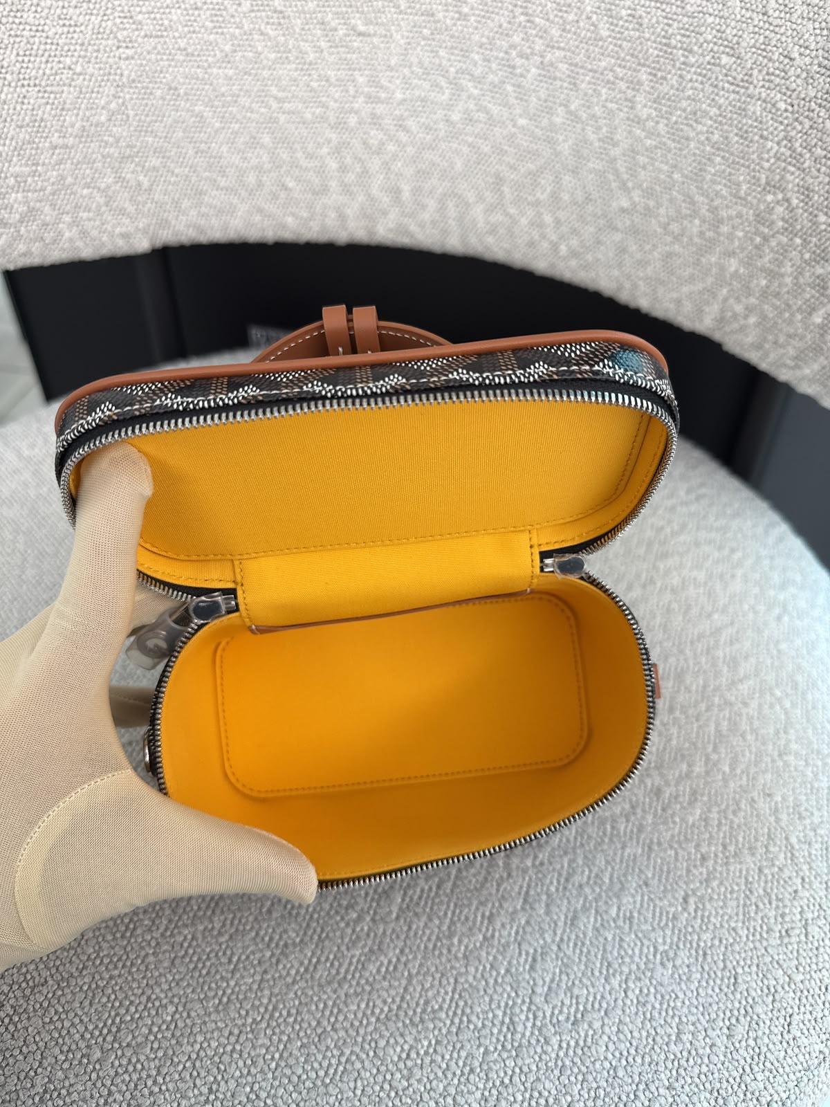 NATUREL BLACK GOYARDINE MUSE MINI VANITY CASE