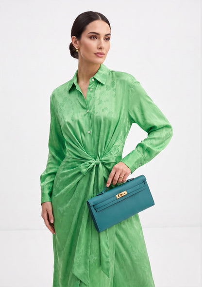 KELLY CUT VERT VERONE SWIFT LEATHER GOLD HARDWARE