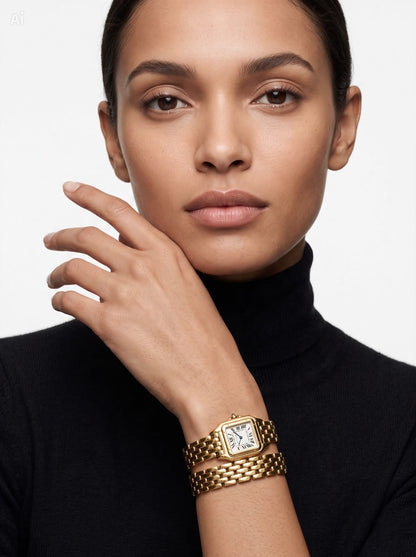 18K YELLOW GOLD DOUBLE LOOP PANTHERE DE CARTIER WATCH, SMALL MODEL