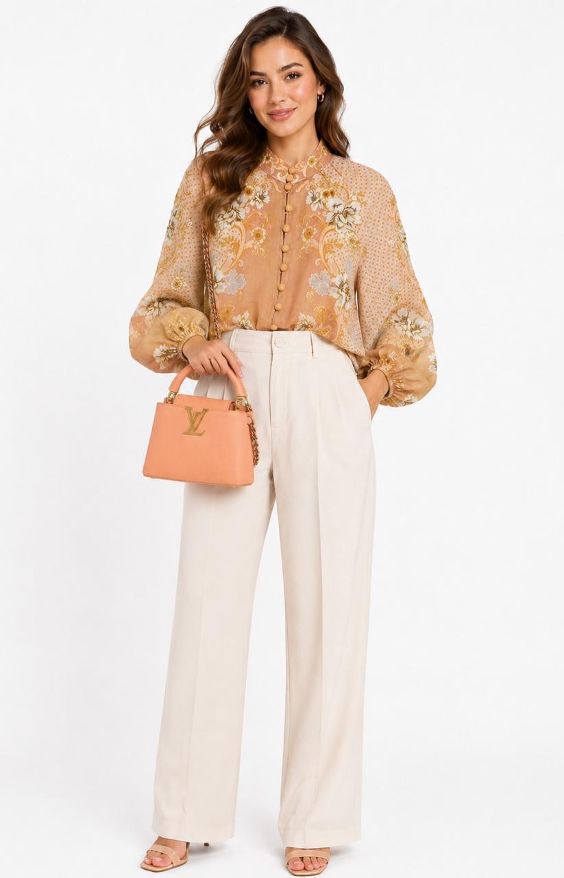 APRICOT TAURILLON LEATHER MINI CAPUCINES