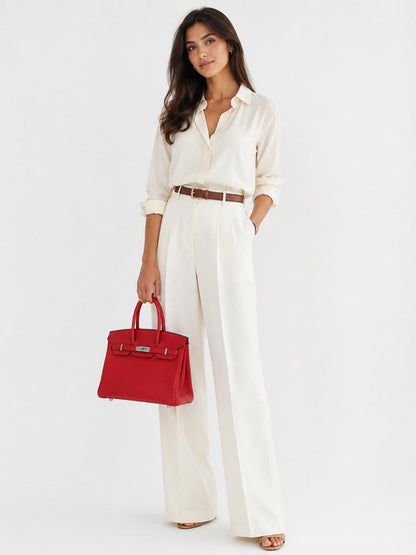 BIRKIN 25 ROUGE RADIEUX TOGO LEATHER PALLADIUM HARDWARE