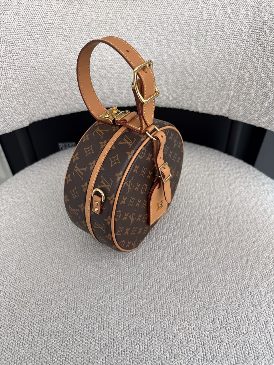 BROWN MONOGRAM CANVAS PETITE BOITE CHAPEAU BAG