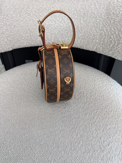 BROWN MONOGRAM CANVAS PETITE BOITE CHAPEAU BAG