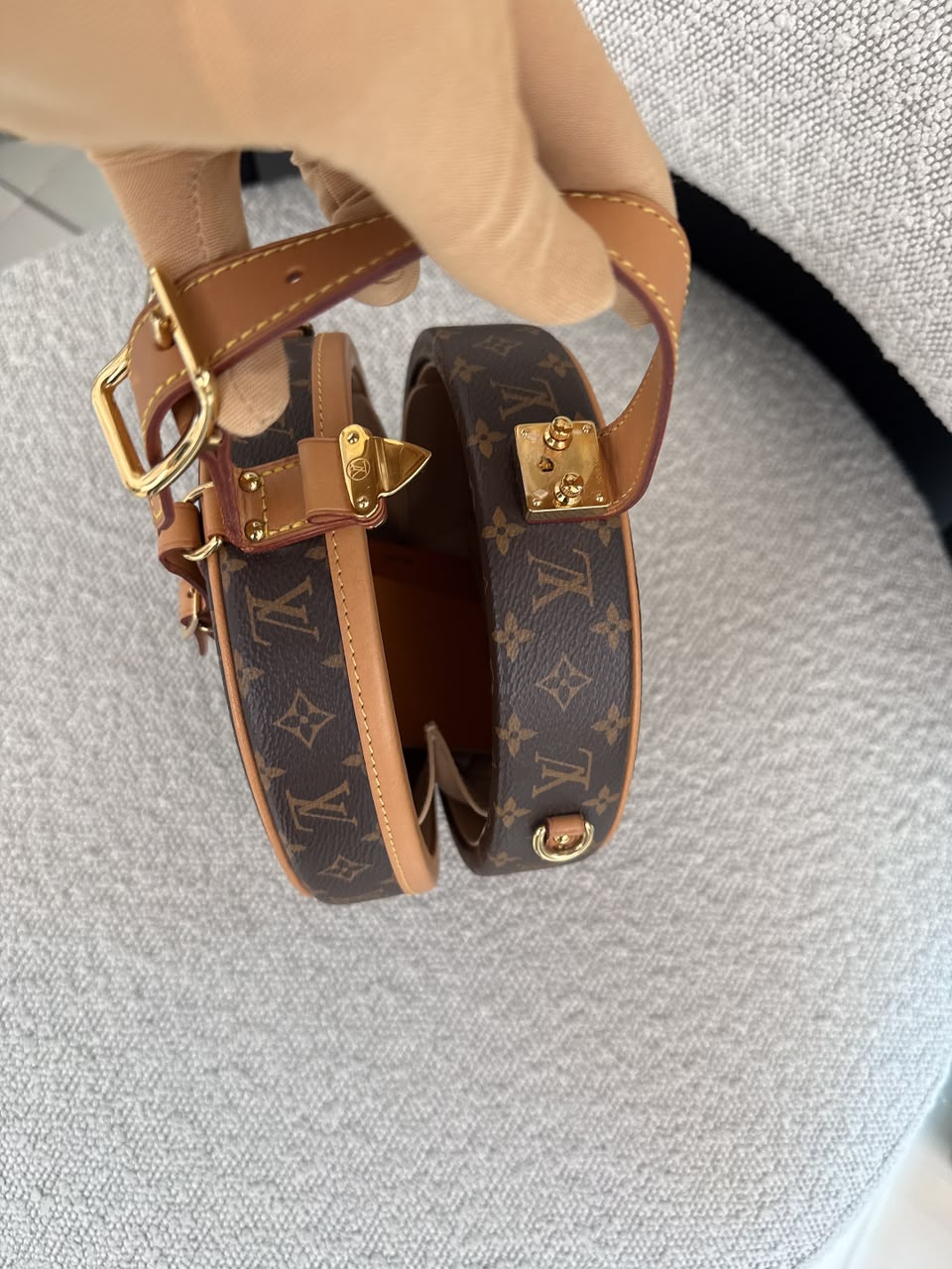 BROWN MONOGRAM CANVAS PETITE BOITE CHAPEAU BAG