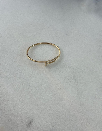 18K YELLOW GOLD JUST UN CLOU BRACELET, SMALL MODEL REVERSE-SET DIAMONDS 16