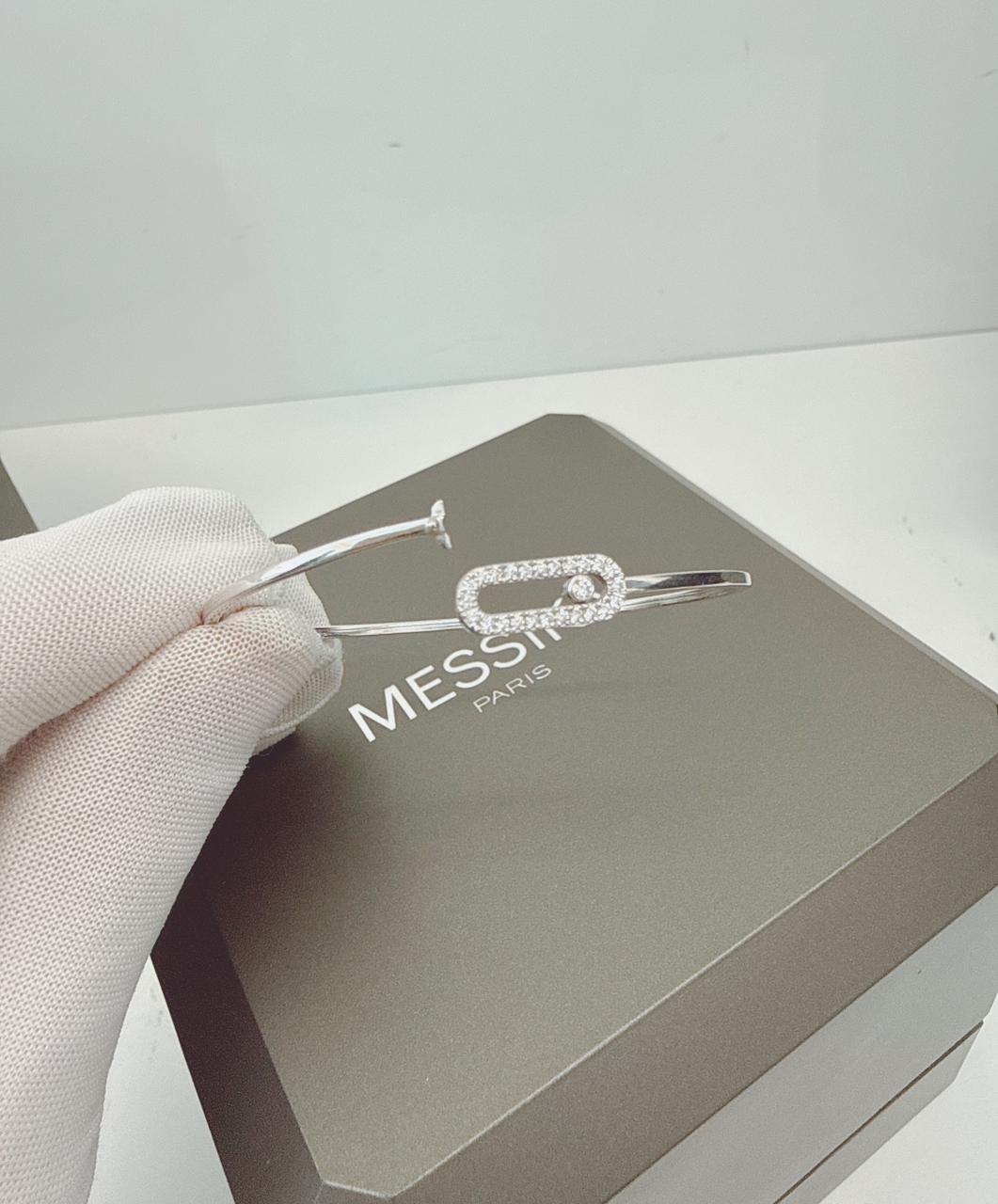 18K WHITE GOLD MOVE UNO DIAMOND BANGLE, SMALL MODEL