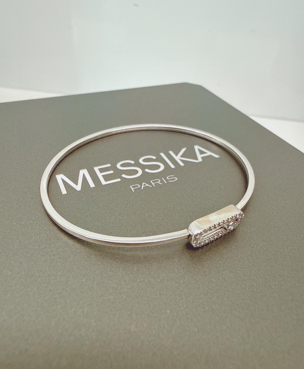 18K WHITE GOLD MOVE UNO DIAMOND BANGLE, SMALL MODEL