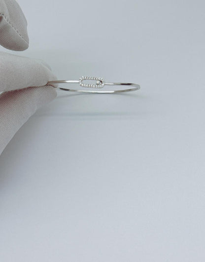 18K WHITE GOLD MOVE UNO DIAMOND BANGLE, SMALL MODEL