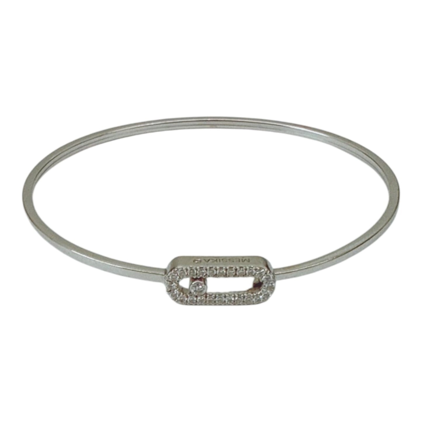 18K WHITE GOLD MOVE UNO DIAMOND BANGLE, SMALL MODEL
