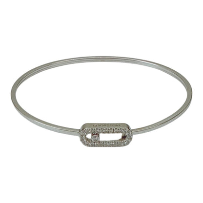 18K WHITE GOLD MOVE UNO DIAMOND BANGLE, SMALL MODEL