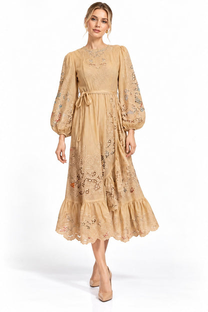ZIMMERMANN LULU BALLON-SLEEVE BRODIE-DRESS