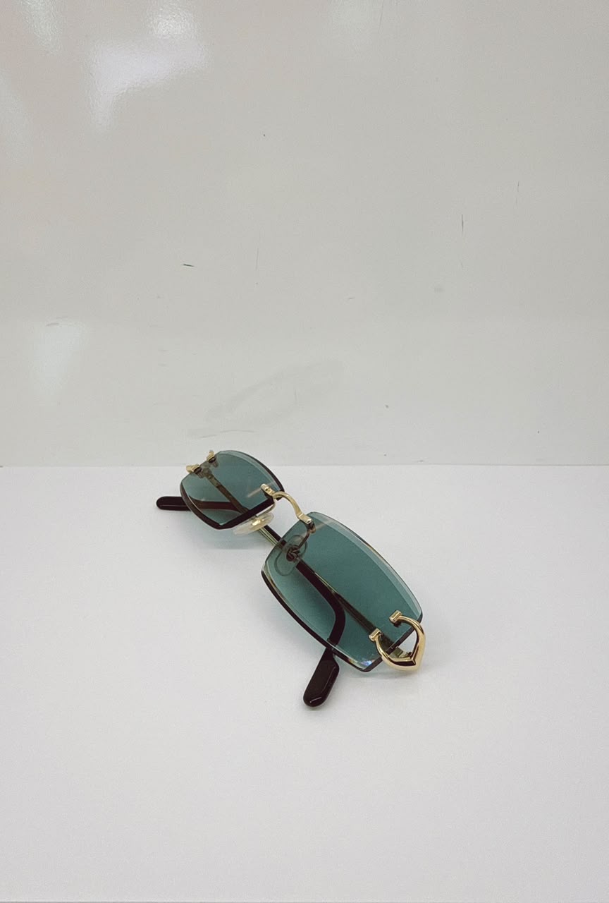 SIGNATURE C DE CARTIER RIMLESS RECTANGLE SUNGLASSES