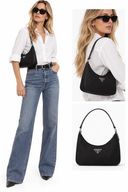 BLACK NYLON RE-EDITION 2000 MINI BAG
