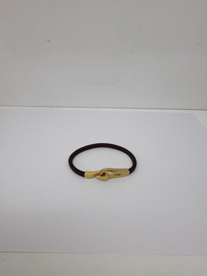 BLACK JUMBO HOOK BRACELET GOLD TONE HARDWARE