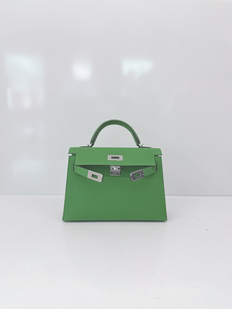 VERT YUCCA MINI KELLY 20 EPSOM LEATHER PALLADIUM HARDWARE