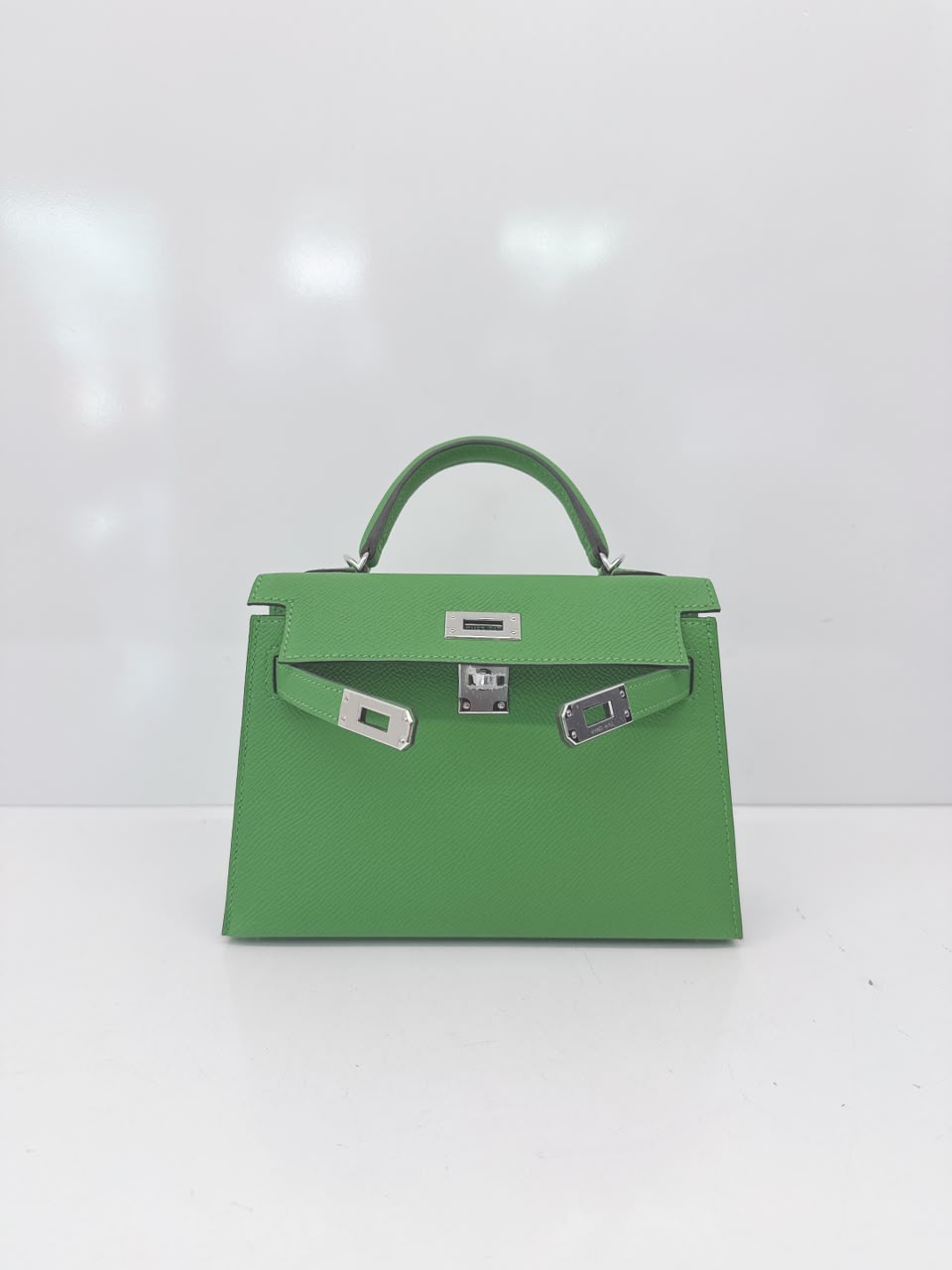 VERT YUCCA MINI KELLY 20 EPSOM LEATHER PALLADIUM HARDWARE