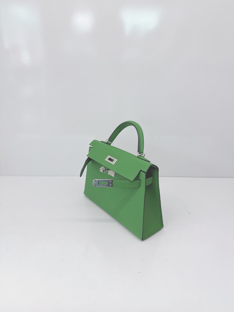 VERT YUCCA MINI KELLY 20 EPSOM LEATHER PALLADIUM HARDWARE