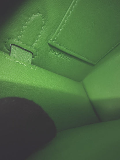 VERT YUCCA MINI KELLY 20 EPSOM LEATHER PALLADIUM HARDWARE