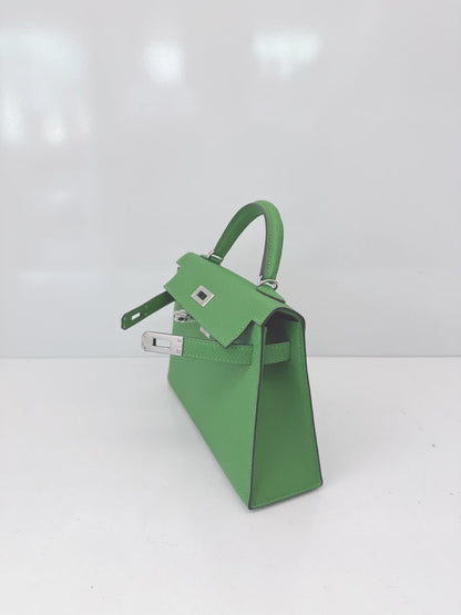 VERT YUCCA MINI KELLY 20 EPSOM LEATHER PALLADIUM HARDWARE