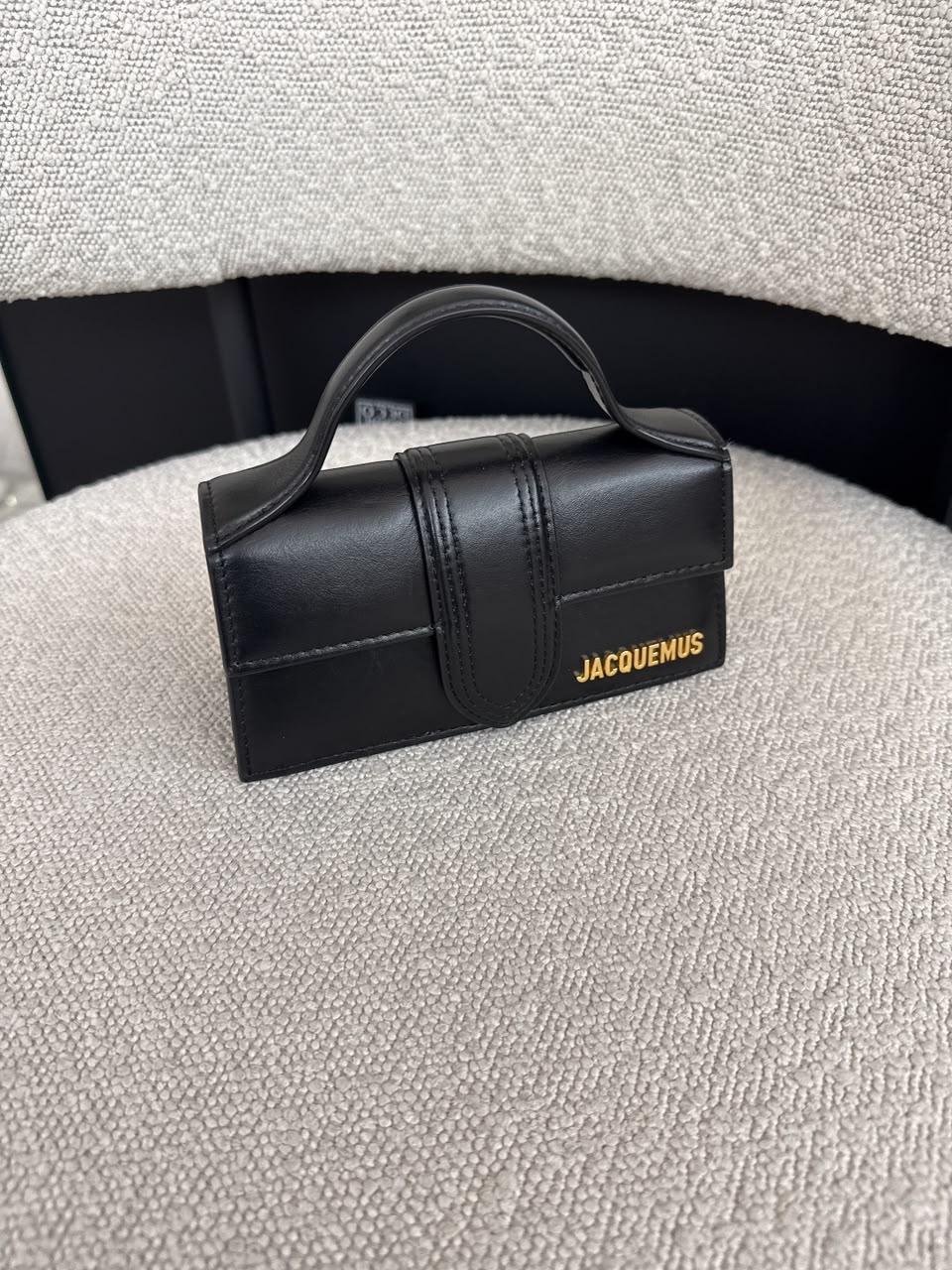 BLACK SMOOTH LEATHER MINI BAMBINO TOP HANDLE BAG
