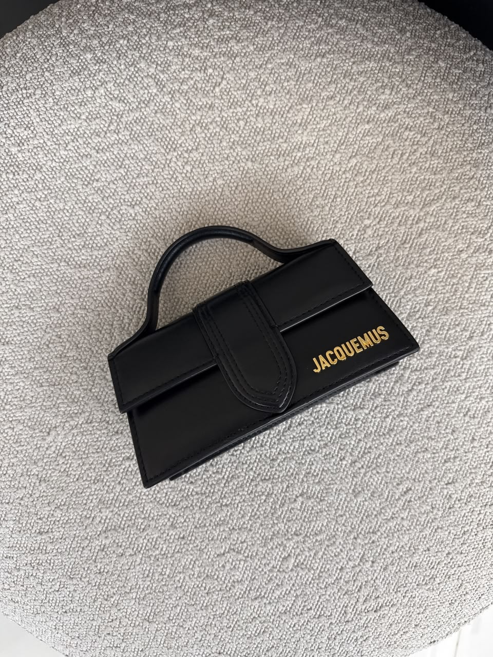 BLACK SMOOTH LEATHER MINI BAMBINO TOP HANDLE BAG
