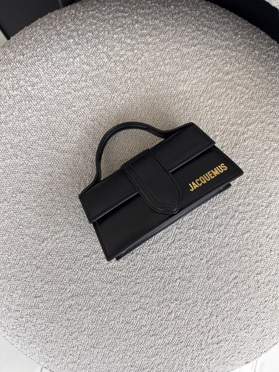 BLACK SMOOTH LEATHER MINI BAMBINO TOP HANDLE BAG