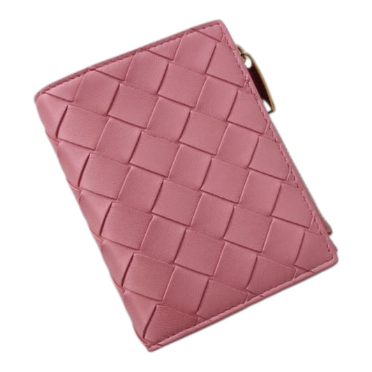 PINK INTRECCIATO NAPPA LEATHER BI-FOLD WALLET