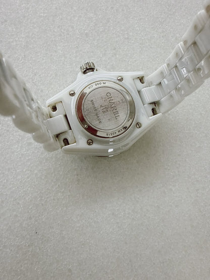 WHITE CERAMIC AND STEEL J12 WATCH 33MM