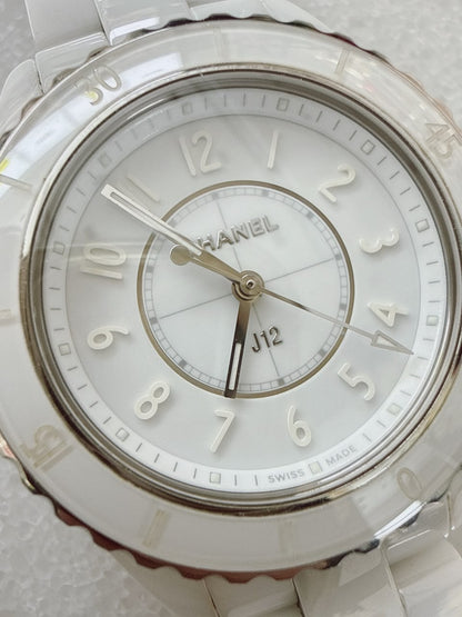 WHITE CERAMIC AND STEEL J12 WATCH 33MM